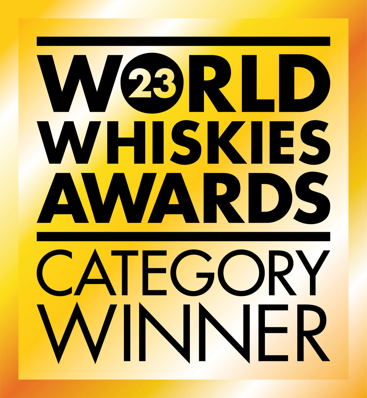 A yellow and gold gradient background with bold black text that reads &quot;    World Whiskies Awards Category Winner.&quot; The number 18 is inside a black circle, elegantly highlighting the Glen Scotia 18 Year Old Single Malt Scotch Whisky, making it an excellent choice for whisky gifts.